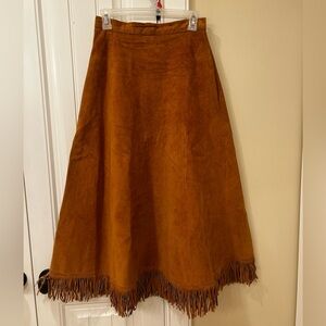 100% Genuine Leather Vintage Fringe  Skirt Phoenix USA Frontier Collection